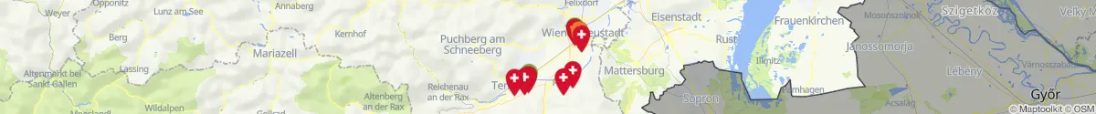 Kartenansicht für Apotheken-Notdienste in der Nähe von Pitten (Neunkirchen, Niederösterreich)